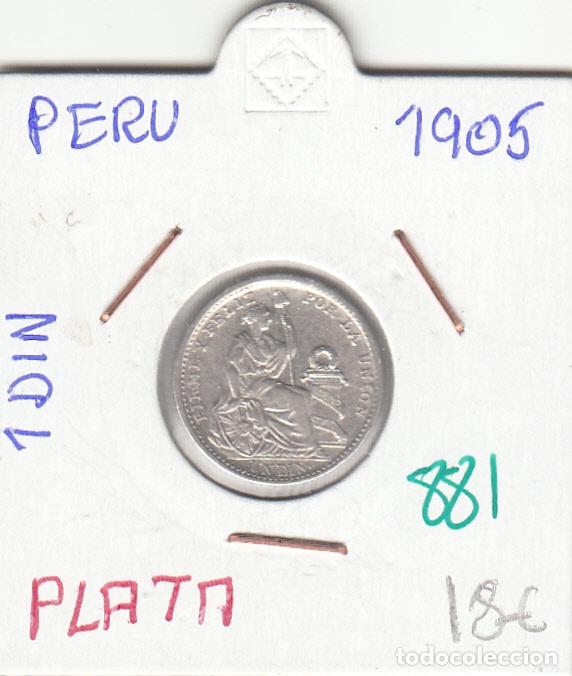 Monedas antiguas de Am&eacute;rica: CR0881 MONEDA PERU 1 DINO 1905 PLATA