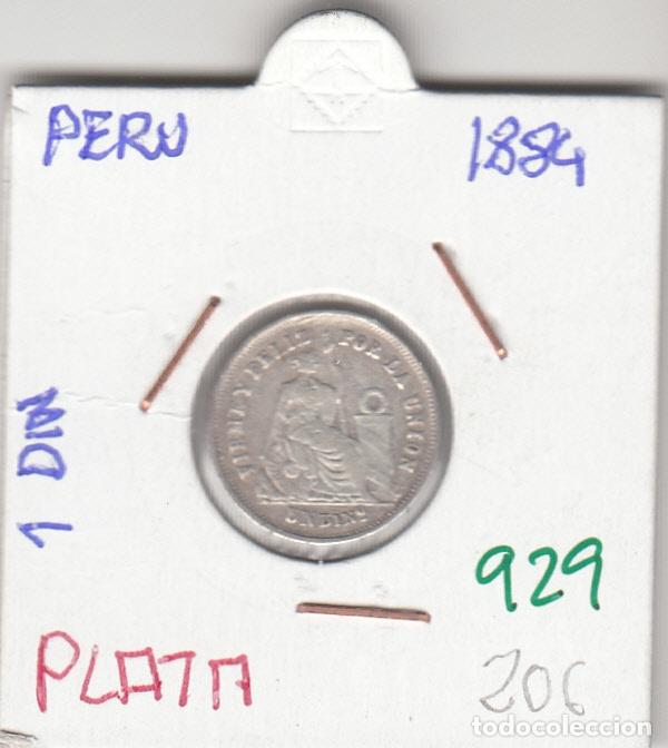 Monedas antiguas de Am&eacute;rica: CR0929 MONEDA PERU 1 DIN PLATA 1884