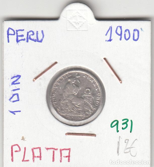 Monedas antiguas de Am&eacute;rica: CR0931 MONEDA PERU 1 DIN PLATA 1900