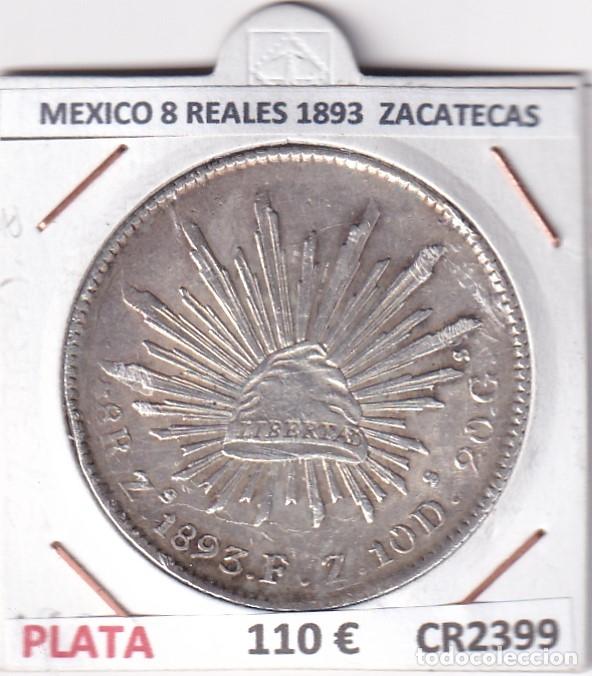 Monedas antiguas de Am&eacute;rica: CR2399 MONEDA MEXICO 8 REALES 1893 CECA ZACATECAS PLATA