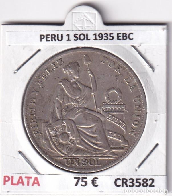 Monedas antiguas de Am&eacute;rica: CR3582 MONEDA PERU 1 SOL 1935 PLATA 24,9 GR EBC