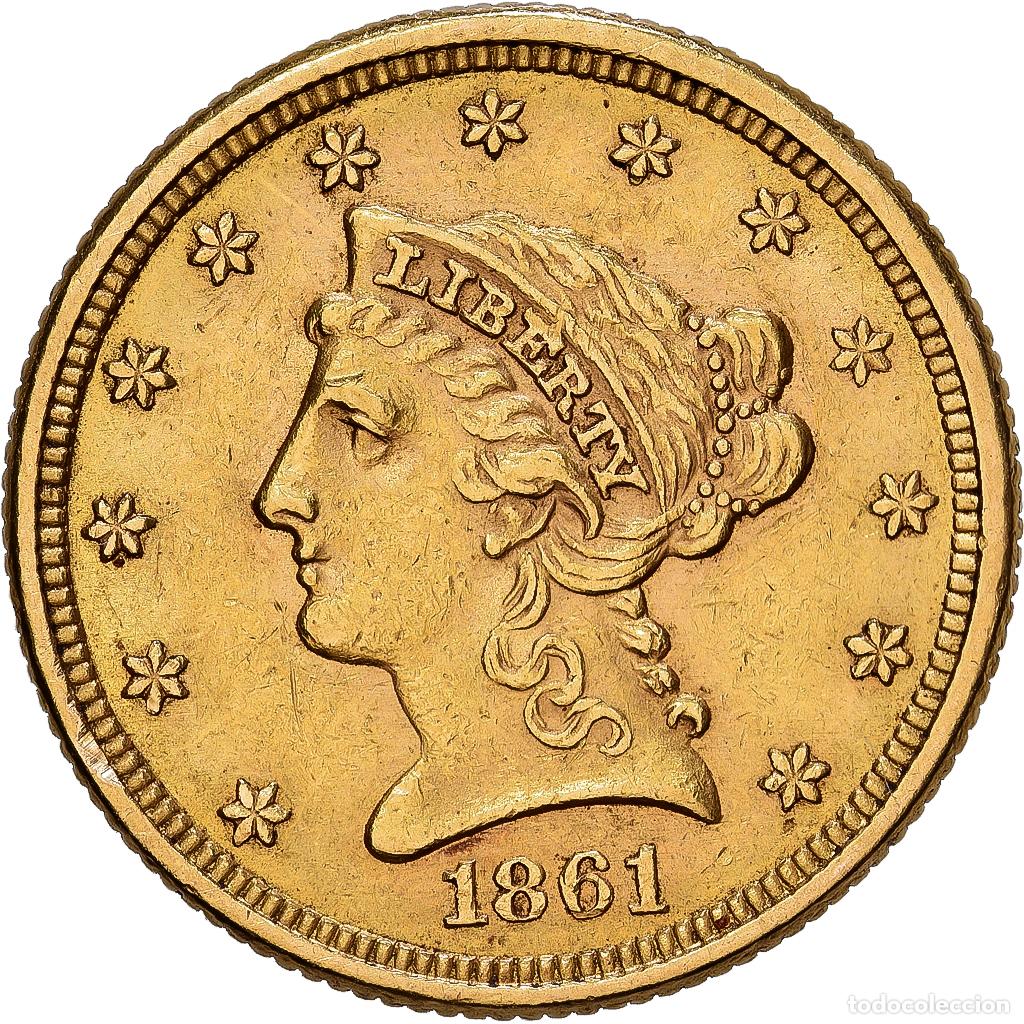 Monedas antiguas de Am&eacute;rica: [#1121696] Estados Unidos, $2.50, Quarter Eagle, Coronet Head, 1861, Philadelphia, Oro
