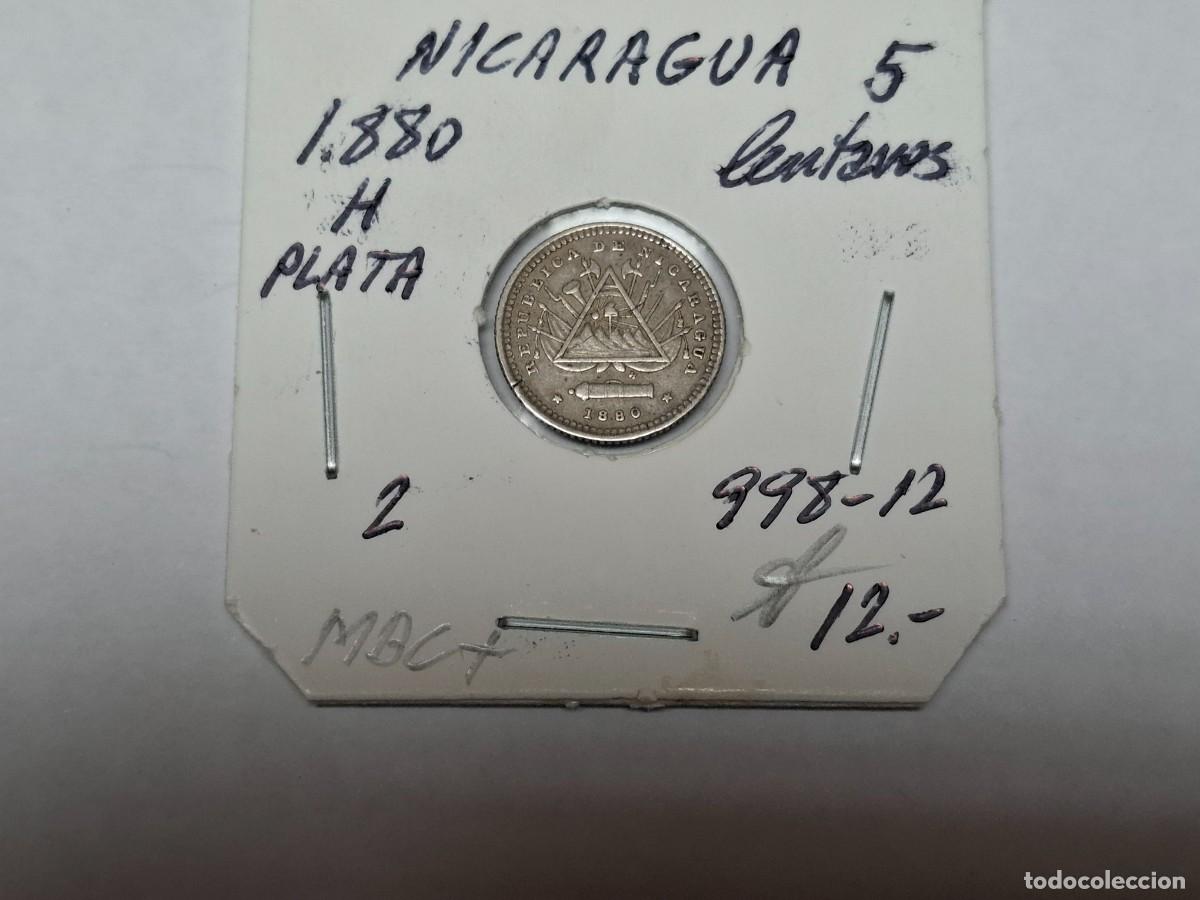 Monedas antiguas de Am&eacute;rica: 5 CENTAVOS de PLATA de 1880 H KM 2 NICARAGUA en MBC+