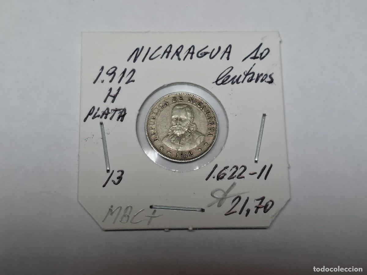 Monedas antiguas de Am&eacute;rica: 10 CENTAVOS de PLATA de 1912 H KM 13 NICARAGUA en MBC+