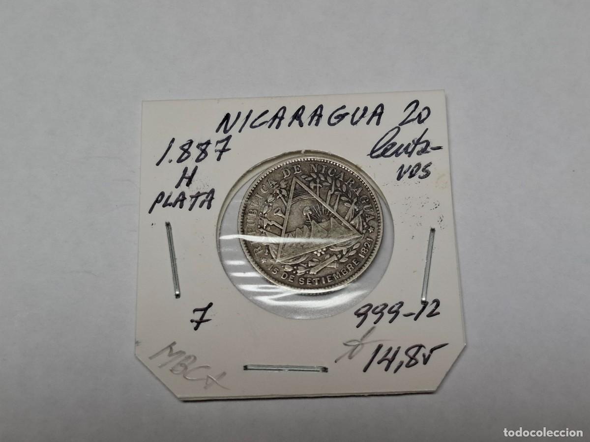 Monedas antiguas de Am&eacute;rica: 20 CENTAVOS de PLATA de 1887 H KM 7 NICARAGUA en MBC+