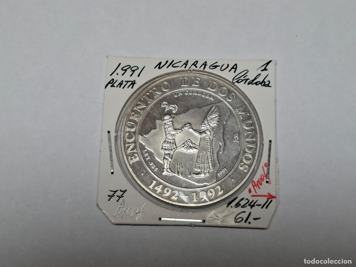 Monedas antiguas de Am&eacute;rica: 1 CORDOBA de PLATA de 1991 KM 77 NICARAGUA en PROOF