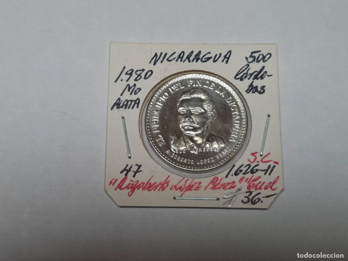 Monedas antiguas de Am&eacute;rica: 500 CORDOBAS de PLATA de 1980 Mo KM 47 NICARAGUA en SIN CIRCULAR