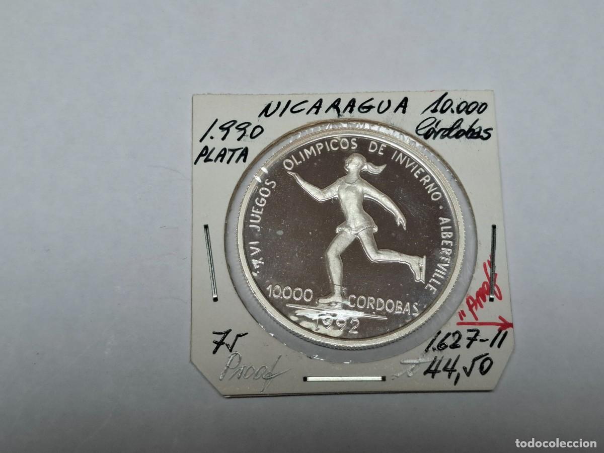 Monedas antiguas de Am&eacute;rica: 10.000 CORDOBAS de PLATA de 1990 KM 75 NICARAGUA en PROOF