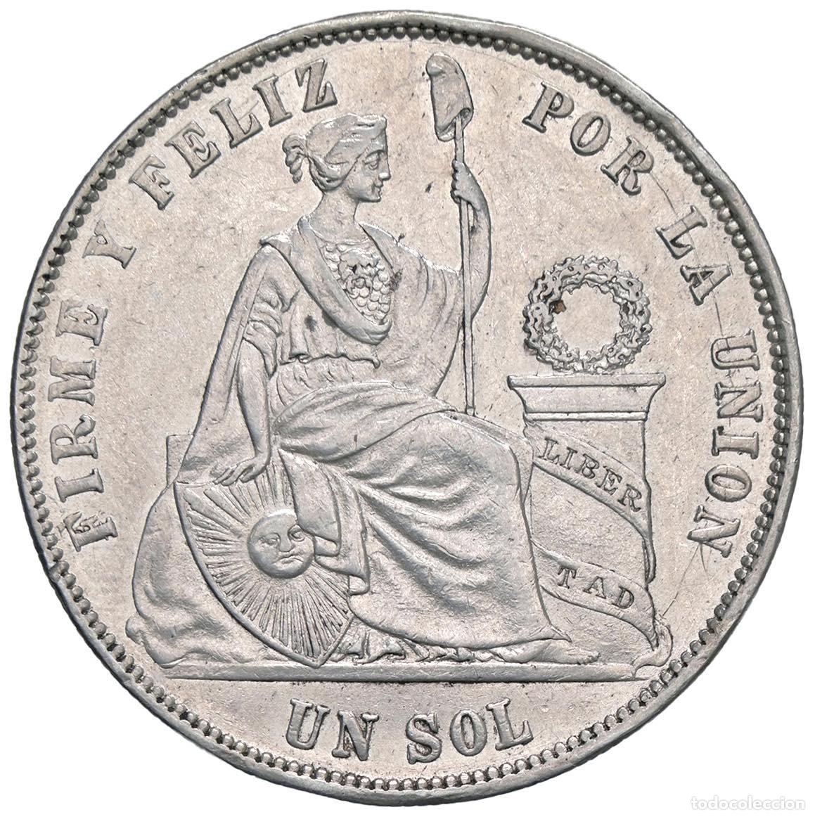 Monedas antiguas de Am&eacute;rica: PERU 1 SOL PLATA 1871 YJ MUY BONITO EJEMPLAR