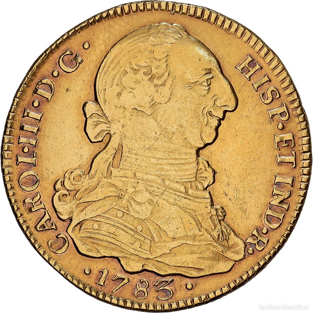 Monedas antiguas de Am&eacute;rica: [#1121688] Colombia, Charles III, 4 Escudos, 1783, Popayan, Oro, MBC+, KM:44