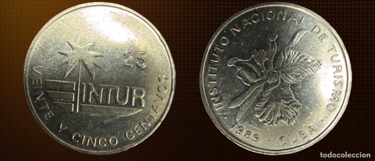 Monedas antiguas de Am&eacute;rica: Cuba 25 centavos 1989