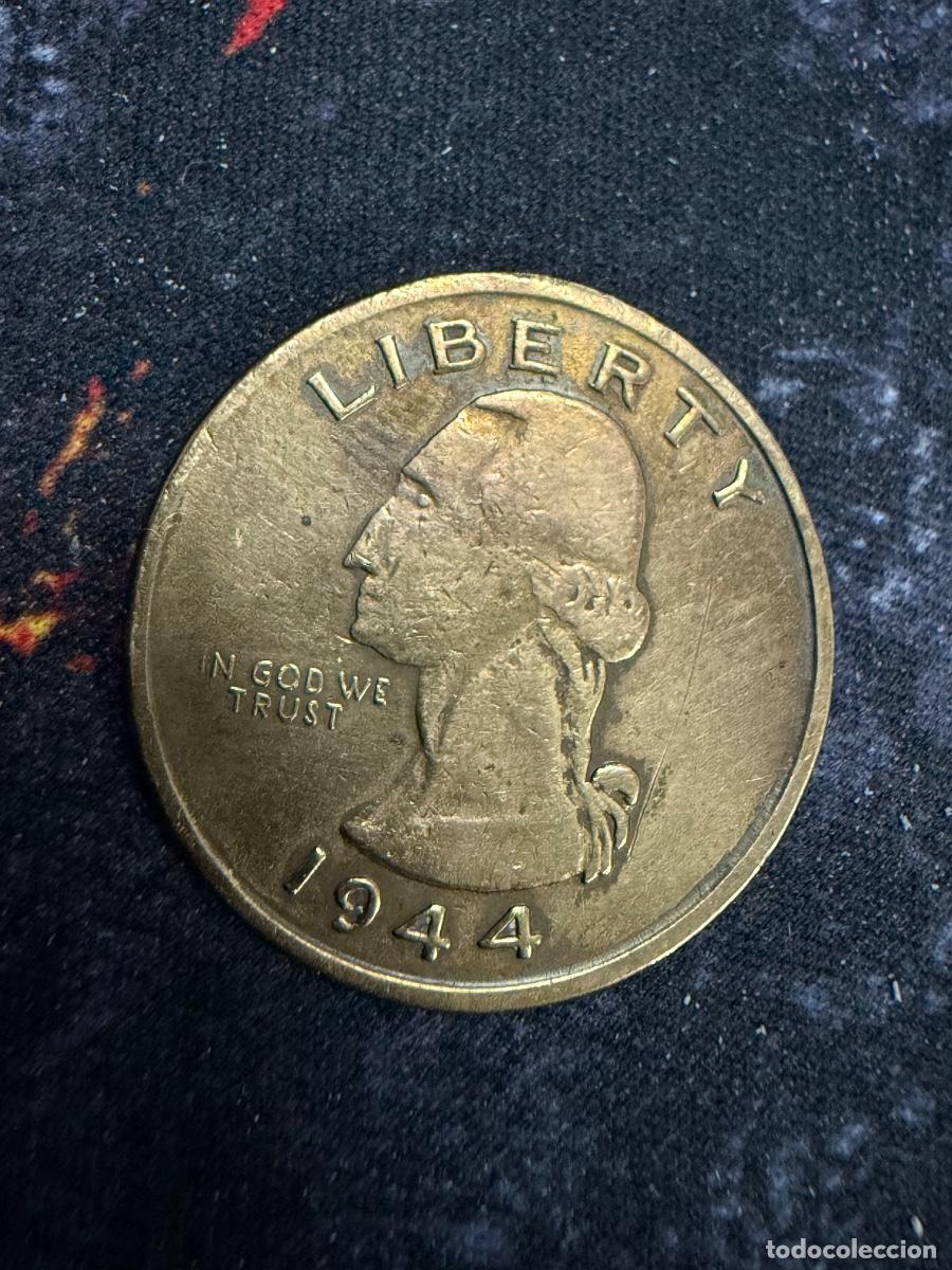 Monedas antiguas de Am&eacute;rica: QUARTER DOLLAR USA 1944 &mdash; GEORGE WASHINGTON &middot; PIEZA CON M&Aacute;S DE 80 A&Ntilde;OS