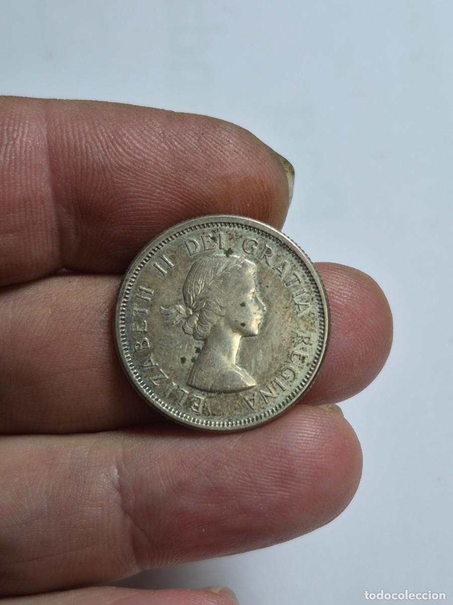 Monedas antiguas de Am&eacute;rica: NT/ CANADA 25 CENTS ELIZABETH 1964 PLATA (M1484)