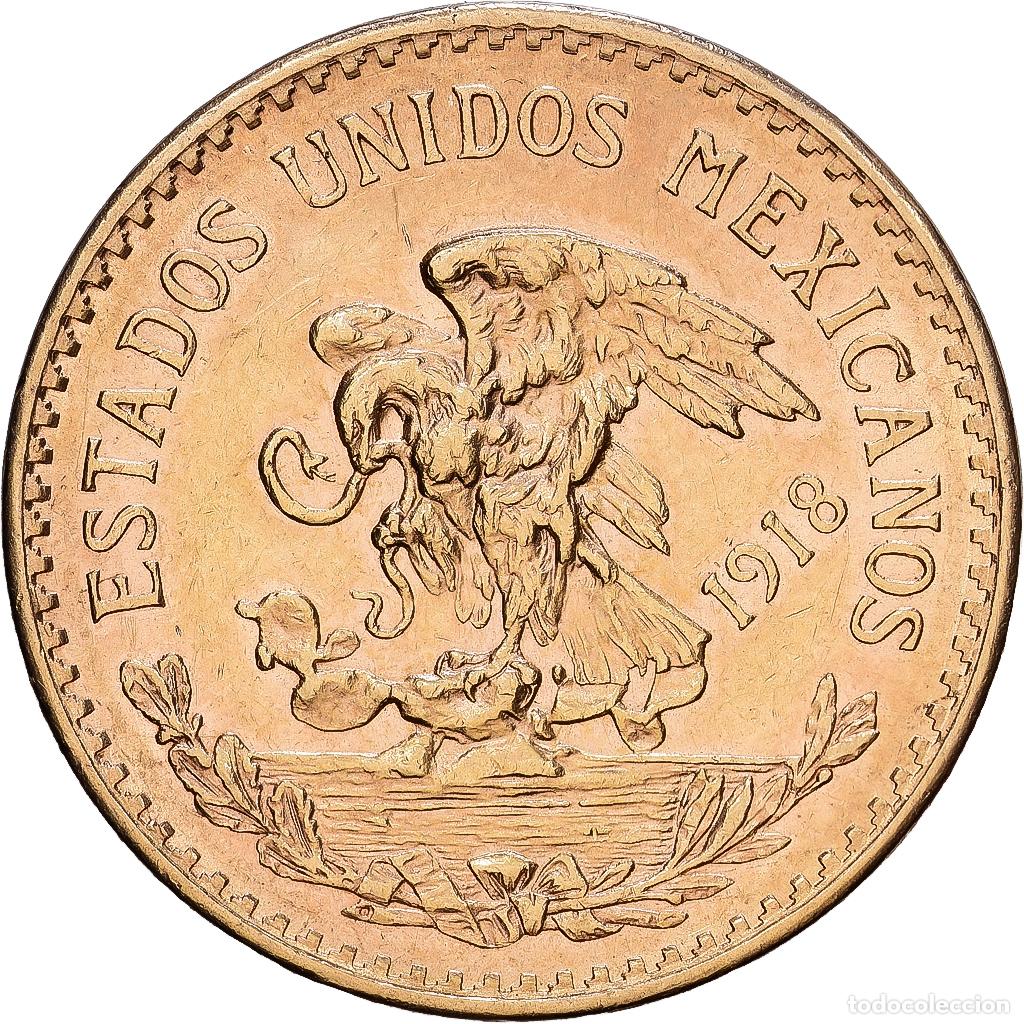Moedas antigas da Am&eacute;rica: [#1118038] Moneda, M&eacute;xico, 20 Pesos, 1918, Mexico City, EBC, Oro, KM:478
