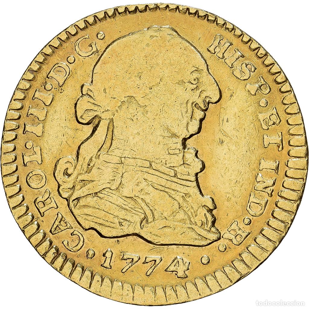 Monedas antiguas de Am&eacute;rica: [#1121687] Colombia, Charles III, Escudo, 1774, Popayan, Oro, MBC, KM:48.2