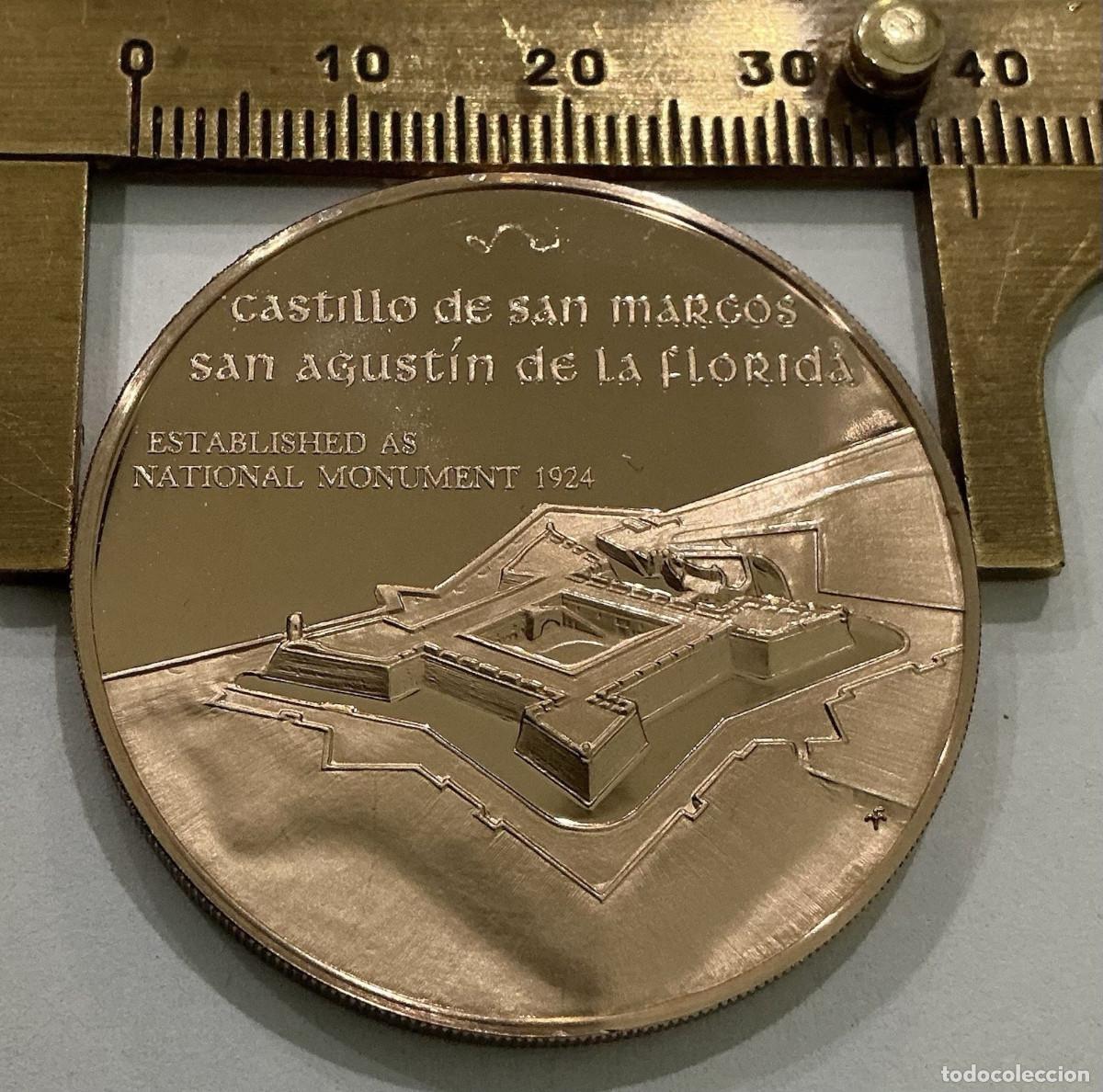 Monedas antiguas de Am&eacute;rica: Medalla Fortaleza Castillo espa&ntilde;ol de San Marcos S. Agust&iacute;n de la Florida