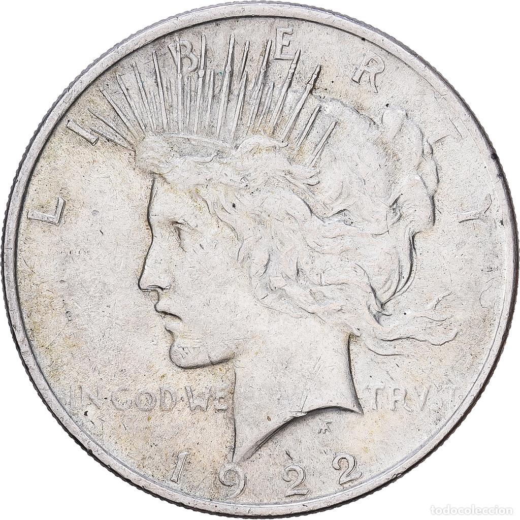 Monedas antiguas de Am&eacute;rica: [#1117983] UNITED STATES, Peace Dollar, Dollar, 1922, U.S. Mint, KM #150, EF(40-45),...