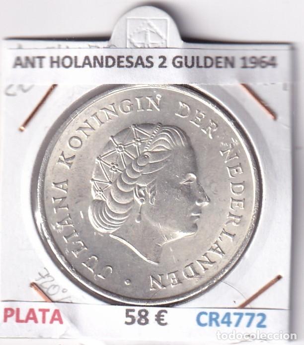 Monedas antiguas de Am&eacute;rica: CR4772 MONEDA ANTILLAS HOLANDESAS 2 GULDEN 1964 PLATA 720