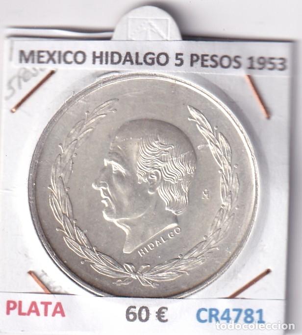 Monedas antiguas de Am&eacute;rica: CR4781 MONEDA MEXICO HIDALGO 5 PESOS 1953 PLATA 720