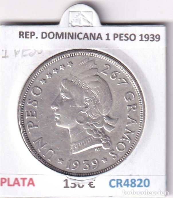 Monedas antiguas de Am&eacute;rica: CR4820 MONEDA REP. DOMINICANA 1 PESO 1939 PLATA