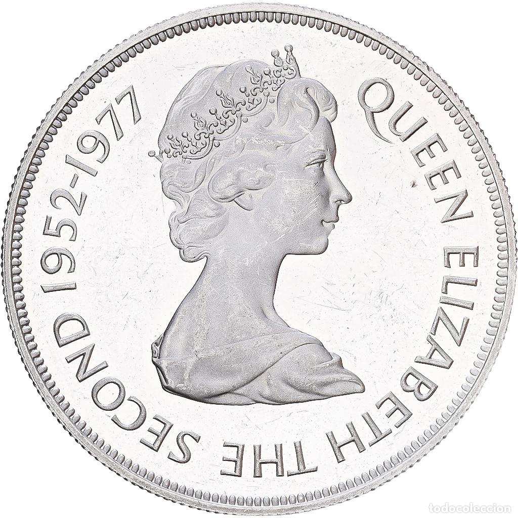 Monedas antiguas de Am&eacute;rica: [#1540127] Islas Malvinas, Elizabeth II, 50 Pence, 1977, Plata, EBC+, KM:10a