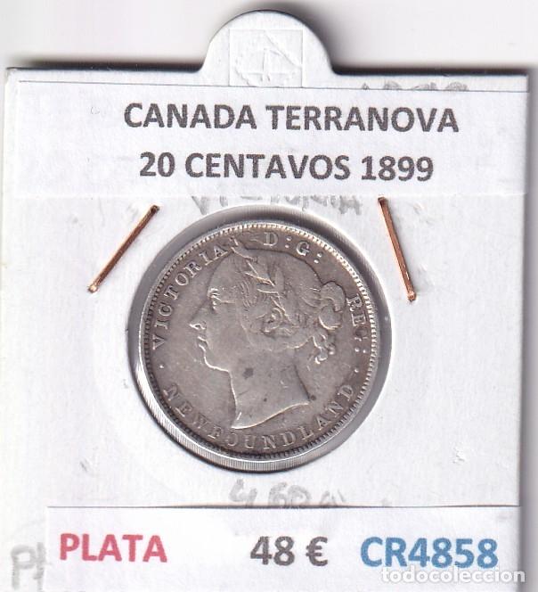 Monedas antiguas de Am&eacute;rica: CR4858 MONEDA CANADA TERRANOVA 20 CENTAVOS 1899 PLATA