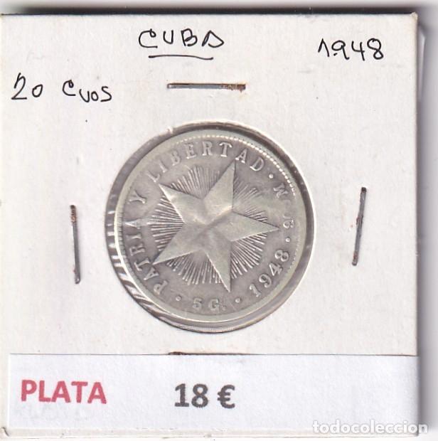 Monete antiche di America: CR4861 MONEDA CUBA 20 CENTAVOS 1948 PLATA