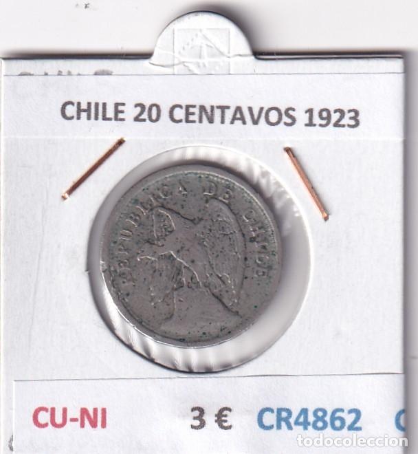 Old Coins of America: CR4862 MONEDA CHILE 20 CENTAVOS 1923 CU-NI