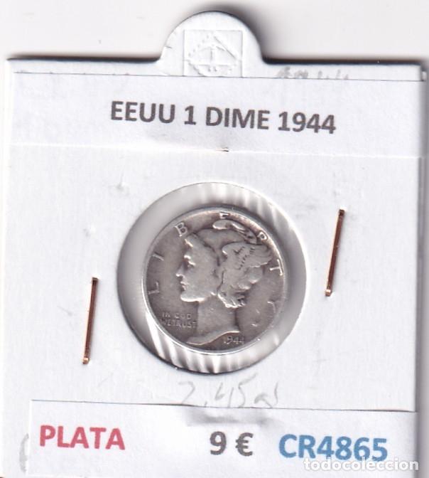Monedas antiguas de Am&eacute;rica: CR4865 MONEDA EEUU 1 DIME 1944 PLATA