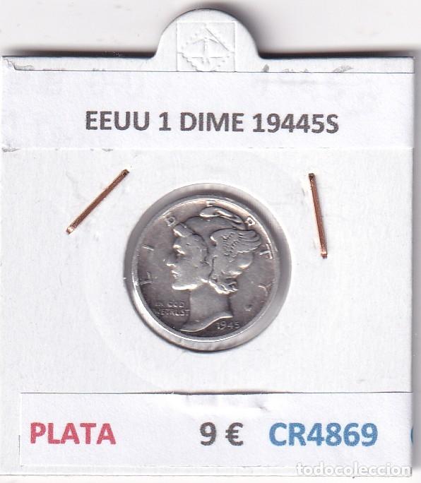 Monedas antiguas de Am&eacute;rica: CR4869 MONEDA EEUU 1 DIME 19445S PLATA