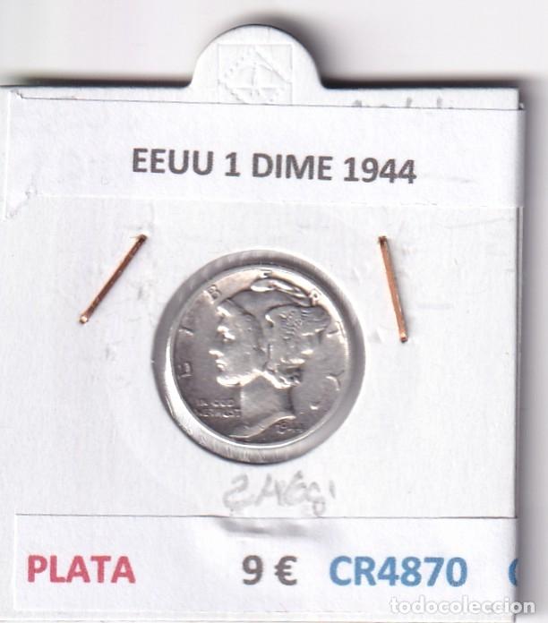 Monedas antiguas de Am&eacute;rica: CR4870 MONEDA EEUU 1 DIME 1944 PLATA