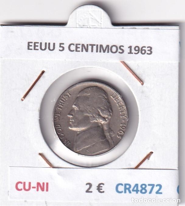 Monedas antiguas de Am&eacute;rica: CR4872 MONEDA EEUU 5 CENTIMOS 1963 CU-NI