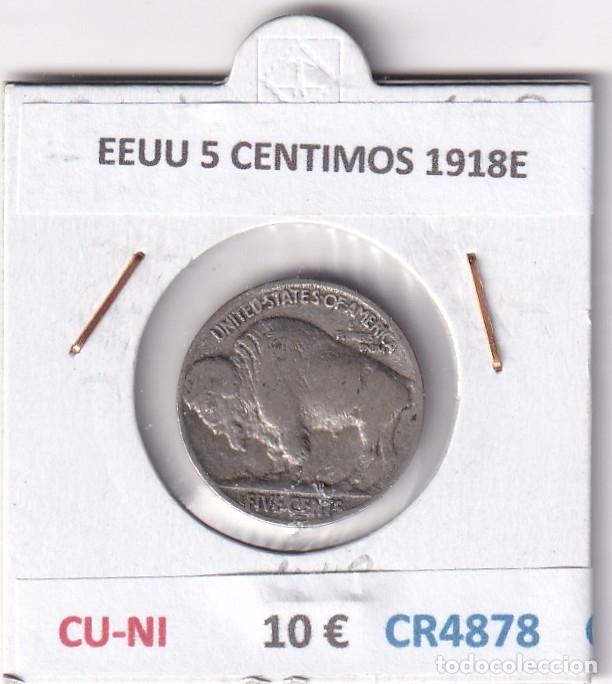 Monedas antiguas de Am&eacute;rica: CR4878 MONEDA EEUU 5 CENTIMOS 1918E CU-NI
