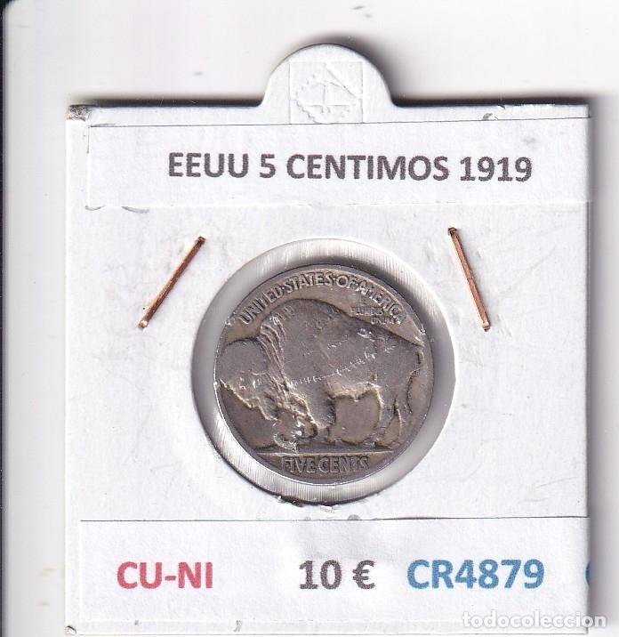 Monedas antiguas de Am&eacute;rica: CR4879 MONEDA EEUU 5 CENTIMOS 1919 CU-NI