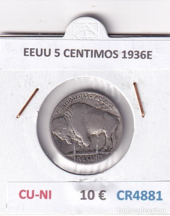 Monedas antiguas de Am&eacute;rica: CR4881 MONEDA EEUU 5 CENTIMOS 1936E CU-NI