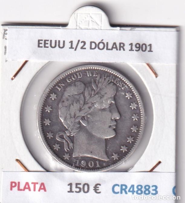 Monedas antiguas de Am&eacute;rica: CR4883 MONEDA EEUU 1/2 D&Oacute;LAR 1901 PLATA