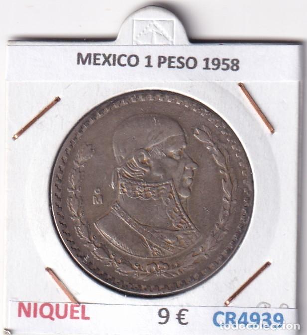 Monedas antiguas de Am&eacute;rica: CR4939 MONEDA MEXICO 1 PESO 1958 NIQUEL