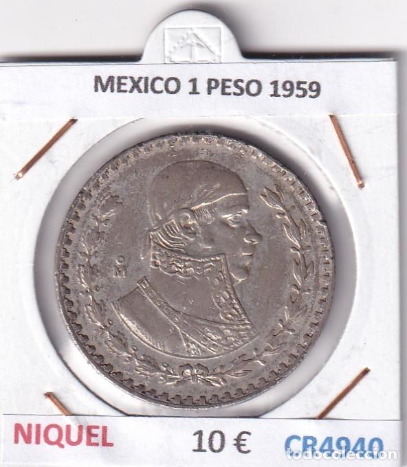 Monedas antiguas de Am&eacute;rica: CR4940 MONEDA MEXICO 1 PESO 1959 NIQUEL
