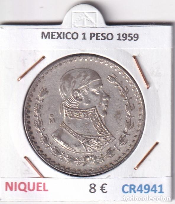 Monedas antiguas de Am&eacute;rica: CR4941 MONEDA MEXICO 1 PESO 1959 NIQUEL