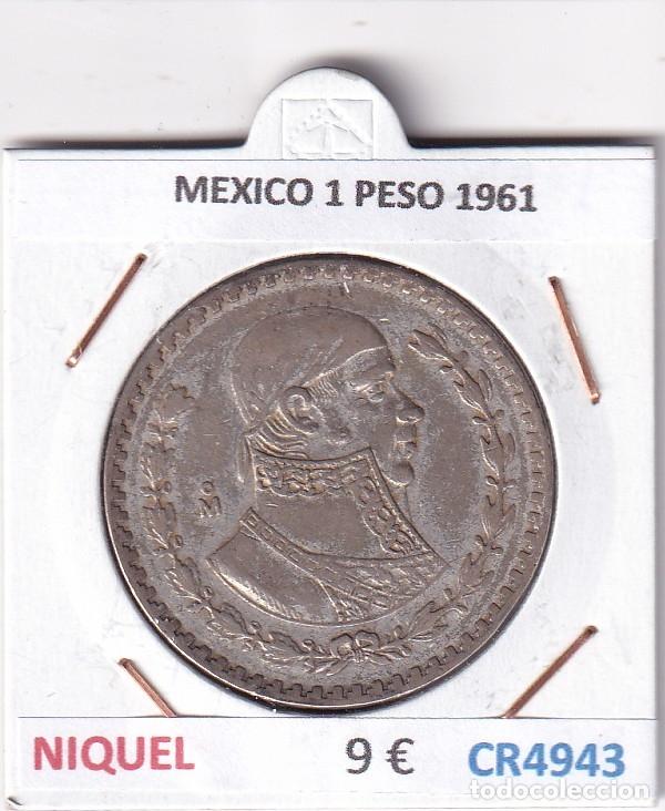 Monedas antiguas de Am&eacute;rica: CR4943 MONEDA MEXICO 1 PESO 1961 NIQUEL