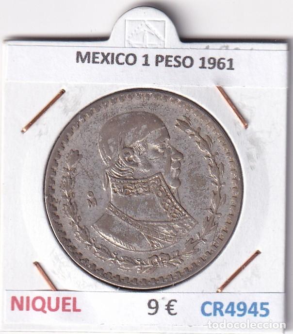 Monedas antiguas de Am&eacute;rica: CR4945 MONEDA MEXICO 1 PESO 1961 NIQUEL