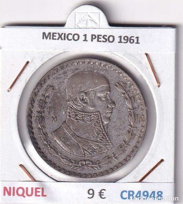Monedas antiguas de Am&eacute;rica: CR4948 MONEDA MEXICO 1 PESO 1961 NIQUEL