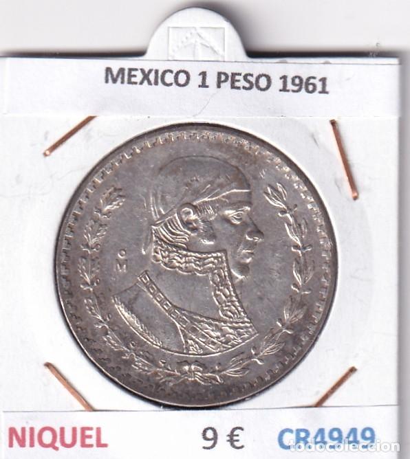 Monedas antiguas de Am&eacute;rica: CR4949 MONEDA MEXICO 1 PESO 1961 NIQUEL