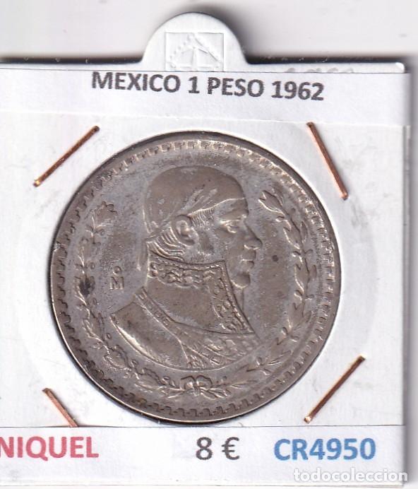 Monedas antiguas de Am&eacute;rica: CR4950 MONEDA MEXICO 1 PESO 1962 NIQUEL