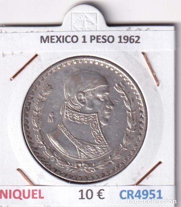 Monedas antiguas de Am&eacute;rica: CR4951 MONEDA MEXICO 1 PESO 1962 NIQUEL