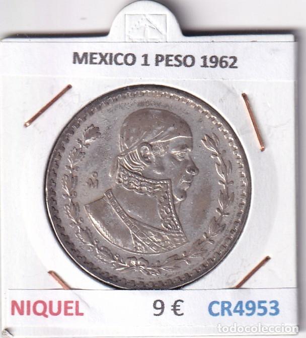Monedas antiguas de Am&eacute;rica: CR4953 MONEDA MEXICO 1 PESO 1962 NIQUEL