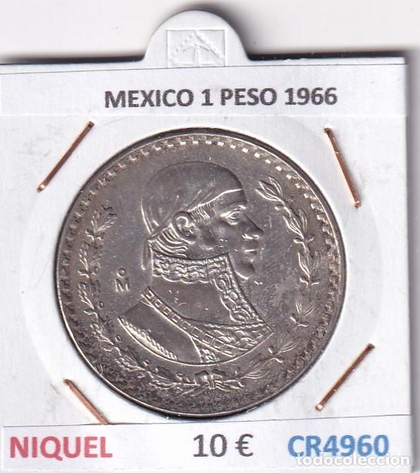 Monedas antiguas de Am&eacute;rica: CR4960 MONEDA MEXICO 1 PESO 1966 NIQUEL