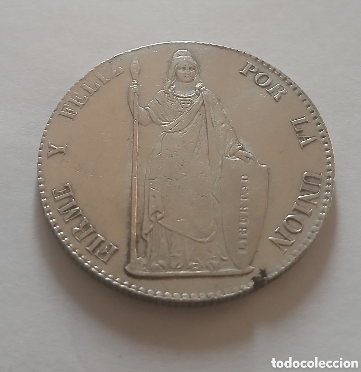 Monedas antiguas de Am&eacute;rica: 8 REALES DE PLATA PERU 1855