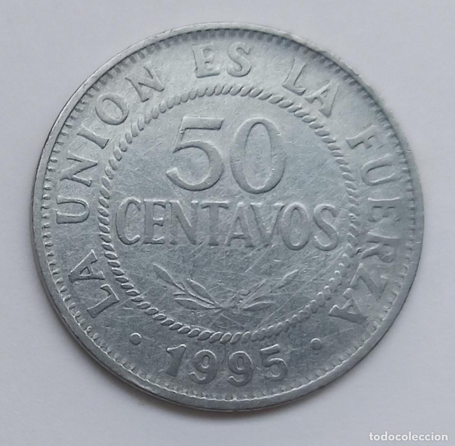 Monedas antiguas de Am&eacute;rica: MONEDA DE 50 CENTAVOS ( BOLIVIA ) 1995