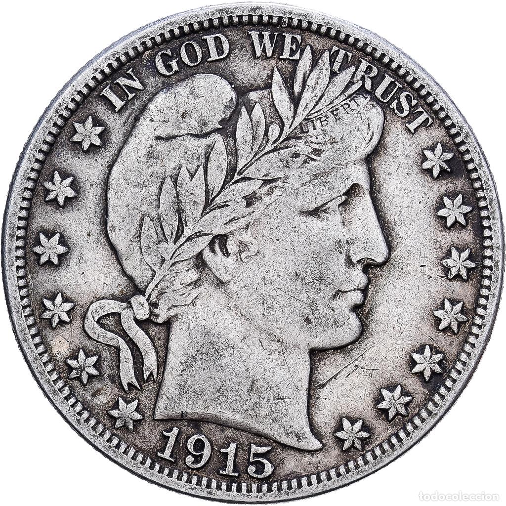 Monedas antiguas de Am&eacute;rica: [#1546145] Estados Unidos, Barber Half Dollar, 1915, San Francisco, Plata, MBC, KM:116